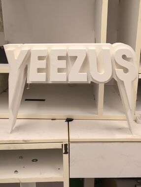 Yeezus Wooden Display Sign in White